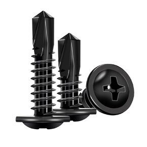 100 PCS #8×1/2" Black Truss Head Self-Tapping Screws, Metal Self-Tapping Screws, for Door Handles, The Mechanical Industry and Small Repairs Around Shops and Furniture Fasteners
