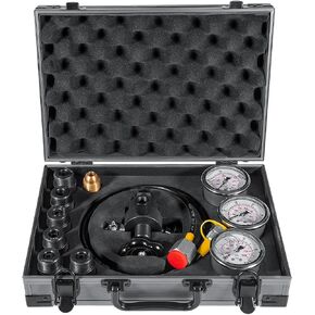 Hydraulic Pressure Test Kit with 5 Gauges 13 Test Couplings 14 Tee Connectors 5 Test Hoses for Excavator Construction Machinery 10/100/250/400/600bar 150/1500/4000/6000/9000PSI in Saudi Arabia