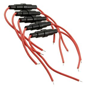 Unifizz استبدال الصمامات 5pcs 5x20mmGlass فيوز حامل المسمار نوع 5x20mm مع 22 AWG سلك كابل 250V 5x20mm الزجاج فيوز أنبوب غلاف الصمامات - (AMP: 5x20 فيوز حامل)