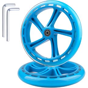 2-Pack 200mm Scooter Replacement Wheels 8-Inch Scooter Wheels for Razor A5 Lascoota Kid Youth Adult Kick Push Scooter (Black)