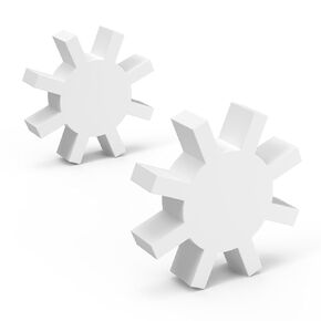 stonylab 2-Pack Gear Type Magnetic Stir Bar Set, 1.57 inch x 0.28 inch, PTFE Coated White Stir Bars for Magnetic Stirrers, Laboratory Stirrers, Mixing Applications