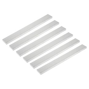 MECCANIXITY 6 Pcs Square Aluminum Flat Bar, 3/32" (2mm) Thick x 41/64" (16mm) Width x 12" (305mm) Long 6061 Aluminum Flat Plate Solid New Mill Stock Silver for Industrial Building