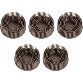 HARFINGTON 5pcs Bristle Disc 2" 36 Grit Abrasive Brush Deburring Electric Disc Brush with Quick Change Roll Lock Abrasive Coating Removal Disc for Metal, Brown in Saudi Arabia