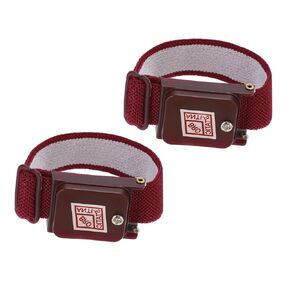 MECCANIXITY 3Pcs Anti Static Wrist Strap, ESD Antistatic Bracelet Adjustable Cordless with Spare Bracelet for Computer Electronics Repair Maroon Red