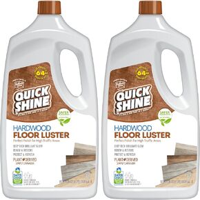 Quick Shine Hardwood Floor Luster 64oz | Plant-Based Cleaner & Polish w Carnauba | Simply Squirt & Spread | Don't Refinish It, Quick Shine It | Safer Choice Cleaner | Restore-Protect-Refresh