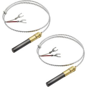 Ganivsor 2PCS 24" Thermopile Generators 750mv Parts 60125501, R1054, 7533113, 1950-001 for Gas Water Heater/Fireplace/Gas Fryer/Oven, 750 Temperature Resistance Cluster Thermocouple (24" Aluminum)