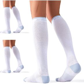 Bevigorio 3 Pairs Compression Socks for Women and Men 20-30mmHg Circulation Athletic Running Support Socks