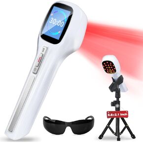 Cold Laser Therapy Device with LED Display, Infrared Light Therapy for Body (4x808nm +14X650nm), Red Light Therapy for Pain Relief Joint and Muscles for Humans/Pet, 8.6×2.1 Inch