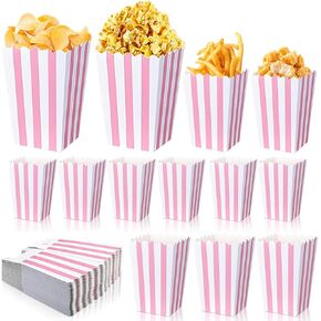 40-Pack Popcorn Boxes, Sturdy and Durable Paper Popcorn Bucket, Large Capacity Popcorn Containers,Movie Theme Party Decorations, Perfect for Families Parties,Cinema Night Supplies