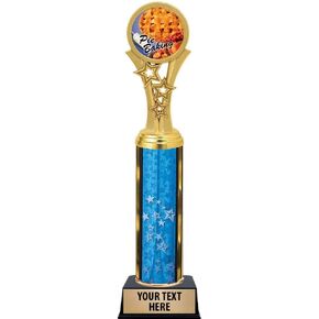 Pie Baking Trophies, 11" Blue Stars Pie Baking Trophy Award, Free Engraving Prime