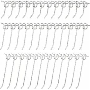 36 Pack Peg Board Hooks，2/4/6 Inch Steel Silver Peg Board Hooks for Hanging, Peg Board Tool Hangers, Peg Board Organizer Accessories for Garage, Craft Storage, Kitchen, Tools and More