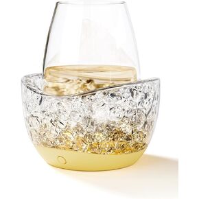 Wine Chiller for Glass Stemless Wine Glass Chiller Keeps Your Glasses of Vino Cold 10 Color Light Modes Separable Wine Essentials Accessories (ORANGE)