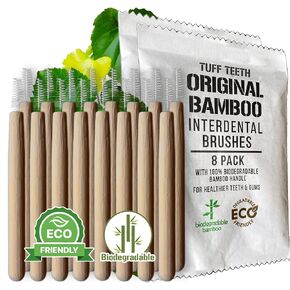 Eco-Friendly Bamboo Go betweens Interdental Toothbrushes - 2 Pack of 16 Brushes | Ultra Soft Bristles for Gentle Cleaning | Sustainable and Biodegradable.