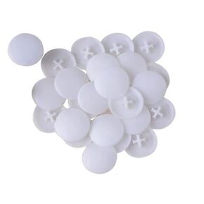 100 Pcs White Easy to Install Screw Cap Covers Assortment Kit, Plastic Self-Tapping Caps Hole Covers for Phillips Screws Head, Cabinet, Decoration Tapping Fasteners (11MM)