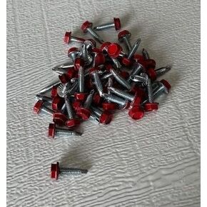 1/4" x 1" Self-Drilling and Self-Tapping Screw/Bolt – Bolt Head is Painted Red (Pack of 50) in Saudi Arabia