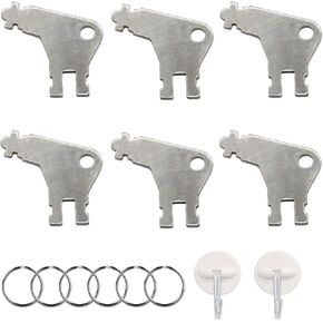 Venforze Toilet Paper Dispenser Key Set, 6Pcs Universal Key Compatible for Georgia Pacific and Other Brands (6 Silvery Key & 6 Keyrings & 2 Hooks)