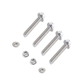 Rwraps 6 Sets M10-1.5x50mm Flanged Hex Head Bolt,Stainless Steel Exhaust Flange Bolts & Nuts for Exhaust Manifold Hardware Kit