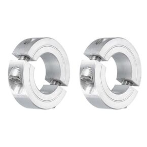uxcell 2Pcs Double Split Clamp-On Shaft Collar for 7/8" Shaft, Two-Piece Clamping Collar 1-5/8" OD, 1/2" Thickness, Aluminum Alloy Set Screw Split Collar Clamp