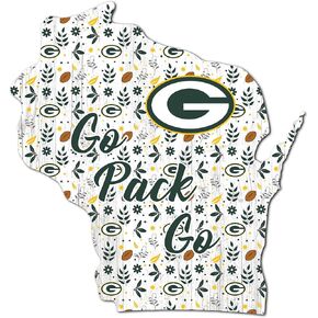 Green Bay Packers 12'' Floral State Sign