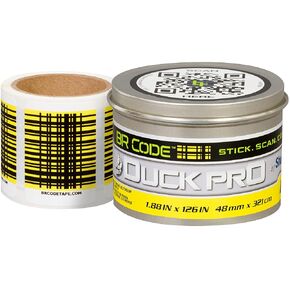 Duck Pro by Shurtape BR Code Permanent & Heavy Duty Scannable Labels, 100 Preprinted Codes per Roll, Connect Digital Information to Physical Locations for Asset Tracking & Digital Checklists, Yellow