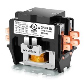 HVAC Motor Contactor, 24V 40 Amp Coil 2 Pole Replacement Relays Compatible with C230B, Air Conditioner, Heat Pump, Refrigeration Systems
