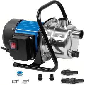 FLUENTPOWER 1HP Portable Garden Transfer Pump, 900GPH Electric Sprinkler Booster Pump, Shallow Well Jet Pump for Home Lawn Irrigation and Water Draining