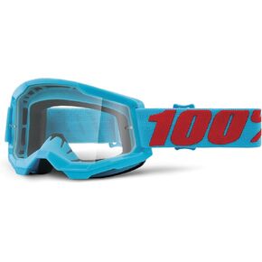 100% Strata 2 Youth Motocross & Mountain Bike Goggles - MX and MTB Racing Protective Eyewear (ORANGE - Clear Lens)