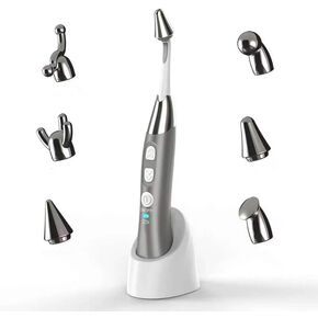 Pressure Point Massage Tool with Electric Massage, Head Massager Scalp Stress Relax，Acupressure Pen with 6 Acupressure Heads for Scalp Massage
