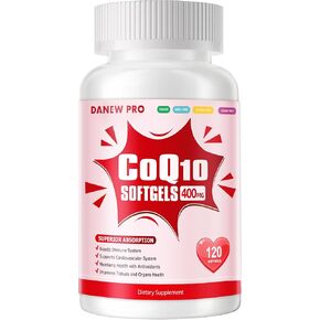 CoQ10-400mg-Softgels with PQQ, BioPerine & Omega-3, Coenzyme Q10(Ubiquinone) Supplement for High-Absorption, Powerful-Antioxidant, Support Heart & Energy-Production, 120 Servings