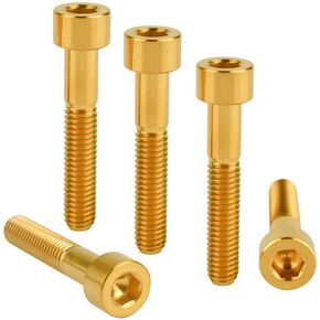 Titanium Bolts M6x35mm Allen Hex Head for Bicycle Headset Stem Top Cover Screws 5Pcs