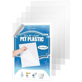 (3 Pack) PET Sheet Panels - 24 x 36 x 0.04 Plexiglass-Quality Lightweight and Shatterproof Glass Alternative Perfect for DIY Sneeze Guards, Face Shields, Railing Guards, and Pet Barriers