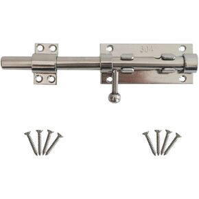 12 Inch Barrel Bolt Latch, 304 Stainless Steel Heavy Duty Gate Latch Slide Lock with Padlock Hole, 14mm Dia.Rod Security Sliding Bolt Gate Latch for Wooden Fence, Door Latch - Black