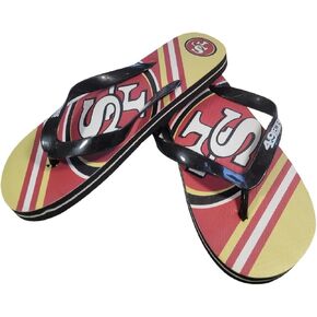 FOCO NFL Team Big Kids Big Logo Flip Flop Sandals - San Francisco 49ers - 5-6