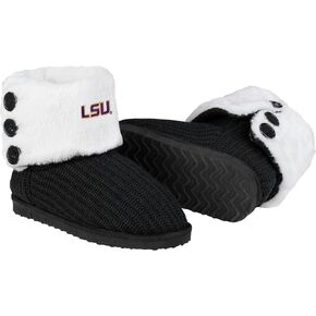 FOCO Womens NCAA Team Logo Knit High End Black Button Boots