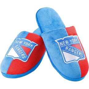 FOCO New York Rangers NHL Mens Team Logo Staycation Slipper - XL