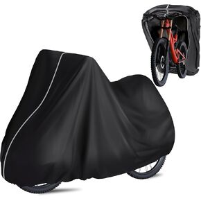 1 Bike Cover Waterproof Outdoor - Bicycle Cover Rain UV Snow Proof with Anti-theft Lock Hole Windproof Buckle Mountain Road Electric Bike Heavy Duty Bikes Black