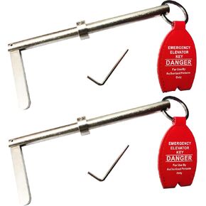 2 Pack Emergency Key Elevator Door Key for Door Elevator Universal Drop Key with Large Tag Ring (2)