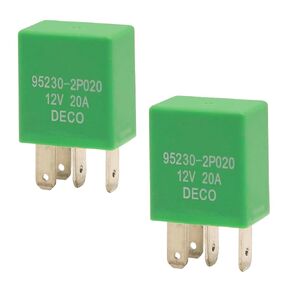 Relay 95230-2P020 (Set of 2), 4 Pins Multi-Purpose Power Relay 12V 20A, Compatible for Select Hyundai, Kia Vehicles,Genesis G70 22 G80 21-22 GV80 21-22 G90 17-20 Sonata 15-19