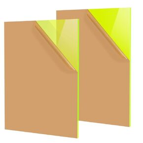 Green Acrylic Sheet 12" x 16", 2 Pack FFGODO Glossy Translucent Fluorescent Green Cast Plexiglass Sheets 1/8 Inch Thick for DIY Display Projects, Handcraft, Signage, Easy to Laser Cutting & Engraving