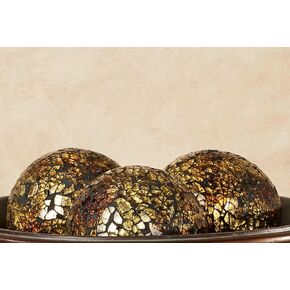 مجموعة كرات برونزية للزينة فسيفساء من كيارا، برونزية مقاس 10.16 سم، مجموعة من 3 كرات in Kuwait