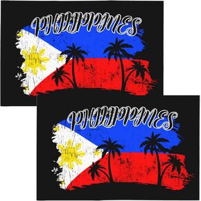 2 Pcs 12x18 Inch Philippines Car Flags Double Sided Printed Window Flags for Automobile Decoration (Flag Only No Flagpole) 1