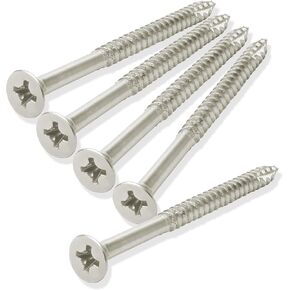 Cauldham Bright Brass Wood Screws #9 x 2-1/4 Inch for Door Hinges - 25 Pack