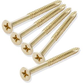 براغي خشبية نحاسية لامعة من كولدهام #9 × 2-1/4 بوصة لمفصلات الأبواب - 25 قطعة in Kuwait