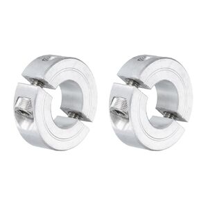 uxcell 2Pcs Double Split Clamp-On Shaft Collar for 5/8" Shaft, Two-Piece Clamping Collar 1-5/16" OD, 7/16" Thickness, Aluminum Alloy Set Screw Split Collar Clamp