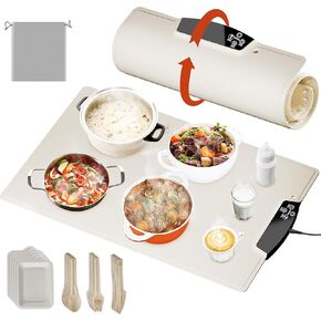 Warming Mat for Food – Electric Warming Tray with Built-in Heating Element, Food-Grade Silicone Surface, and Automatic Reheating. The Perfect Food Warmer for Parties, Gatherings, and Everyday Dining