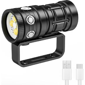 HAUSBELL SSS800 Dive Light for Underwater Photography, 18000 Lumen IPX8 Waterproof Dive Torch Scuba Dive Lights 100M Depth, Submersible LED Flashlight