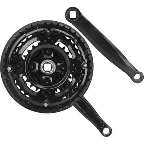 GOWENIC High Carbon Steel Crank Set, with Chains Cover for 21/24/27 Speed Mountain