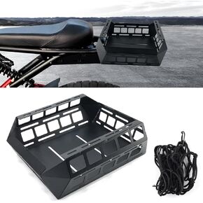 Basket for Super 73, Rear Rack Luggage Storage Basket with Fixed Rope, Heavy Duty Stainless Steels Bicycle Rear Travel Carrier, Electric Bike Accessoires for Super 73 S1/S2/RX/ZX