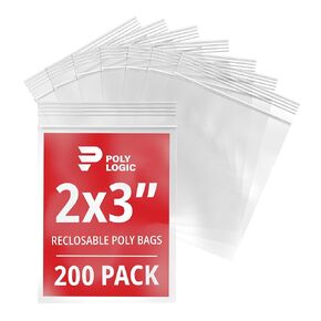 Clear 4" x 4" Reclosable Poly Mailer Bags 2 Mil Thick (200-Pack) | Plastic Resealable Polybags for Shipping, Mailing, Packaging & Storage | Small Reclosable Plastic Bags