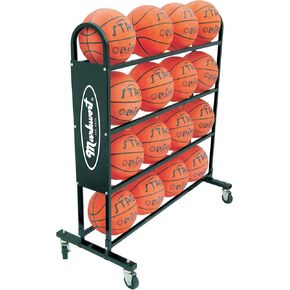 Markwort 16 Ball Capacity Basketball Trolley, Black
